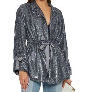 New Cinq a Sept Mathieu ruched sequin jacket